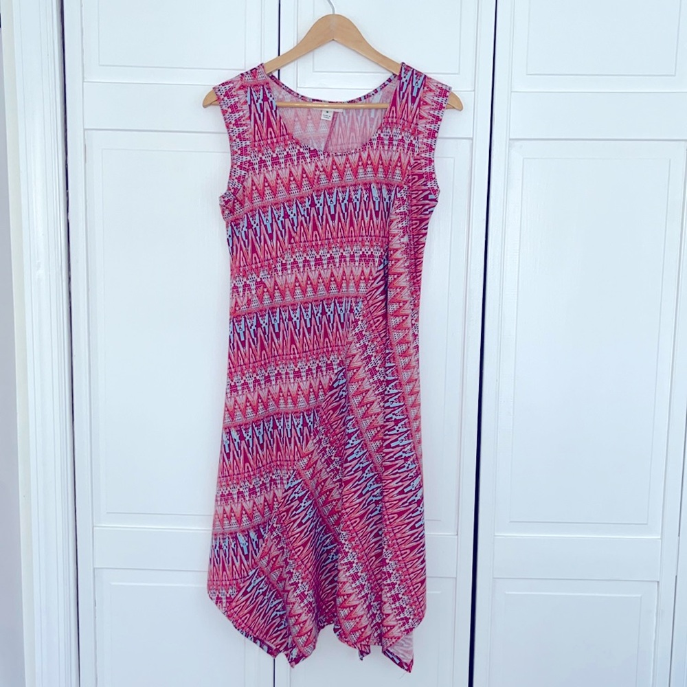 Midi dress with irregular hem M